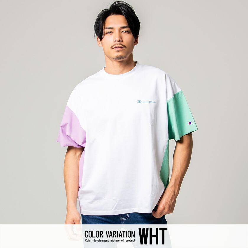 Champion チャンピオン メンズ Tシャツ 半袖 配色 ドルマン Champion チャンピオン メンズ Tシャツ 半袖 配色 ドルマン