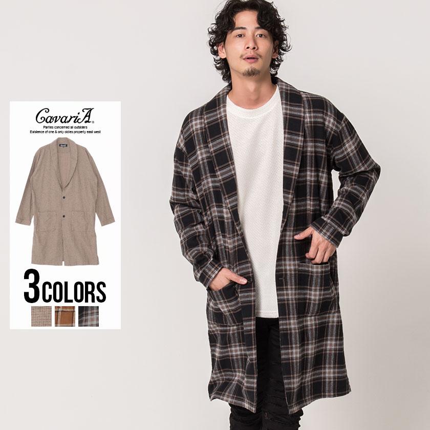 コーディガン メンズ ロングカーディガン Cavaria キャバリア チェック柄長袖ロングコーディガン 全3色 カーデ ライトアウター 黒 ベージュ 秋 冬 21 Caai 21 シルバーバレット 通販 Yahoo ショッピング
