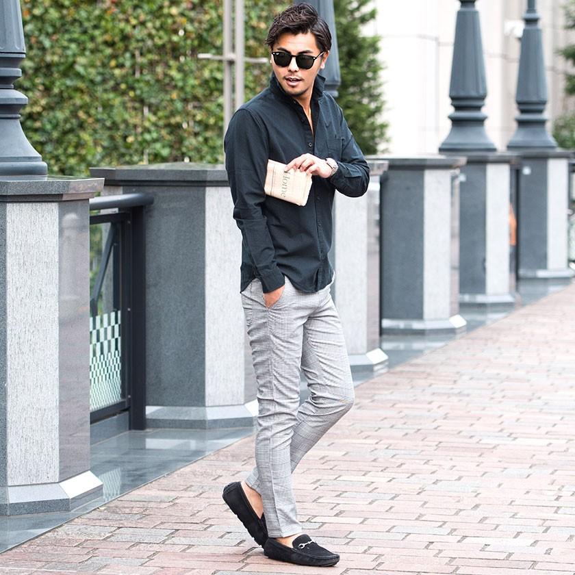 テーパードパンツ メンズ Cavaria キャバリア Trストレッチテーパードパンツ 全4色 ストレッチ きれいめ チェック柄 ブラック グレー ネイビー春 Cab19 06 シルバーバレット 通販 Yahoo ショッピング