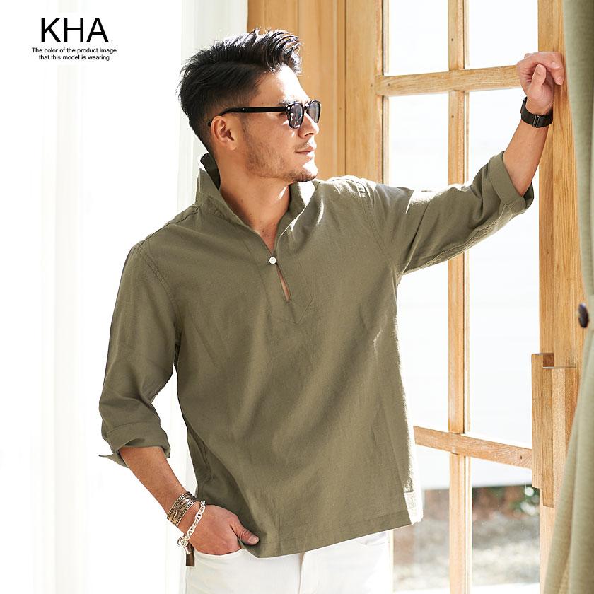 CavariA（キャバリア） カジュアルシャツ メンズ 50代 〜60 綿 麻