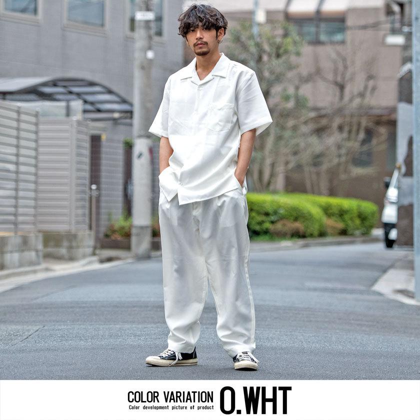 セットアップ 上下セット メンズ 半袖シャツ ハーフパンツ オープン