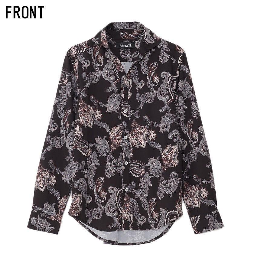 長袖シャツ メンズ Cavaria キャバリア ペイズリー柄長袖スキッパーシャツ 全2色 襟ワイヤー ペイズリー柄 白 黒 ストレッチ 細身 きれいめ 秋 冬 21 Cah 15 シルバーバレット 通販 Yahoo ショッピング