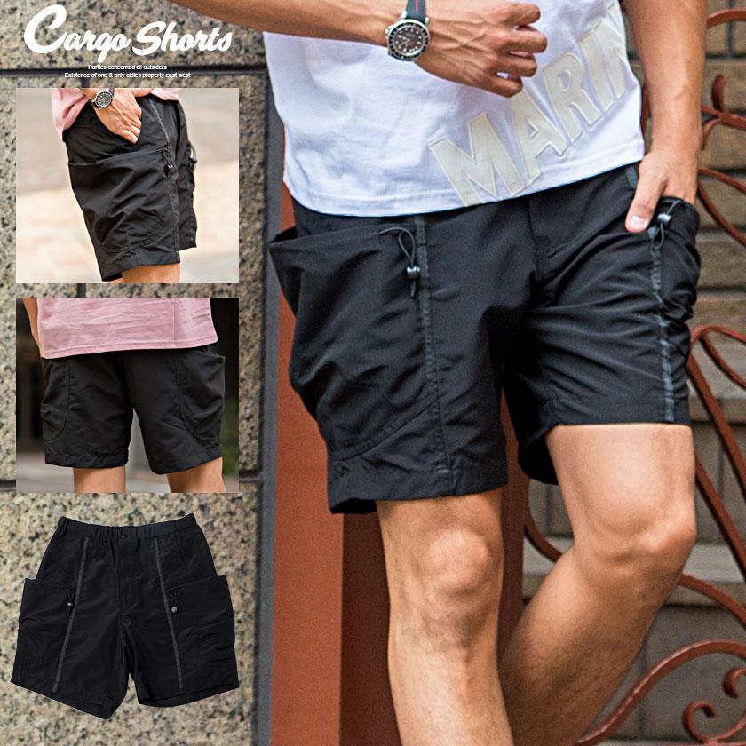 Quot ハーフパンツ メンズ 膝上 ショーツ カーゴパンツ 黒 ベージュ オリーブ カジュアル 大人 Cavaria 春 夏 完売