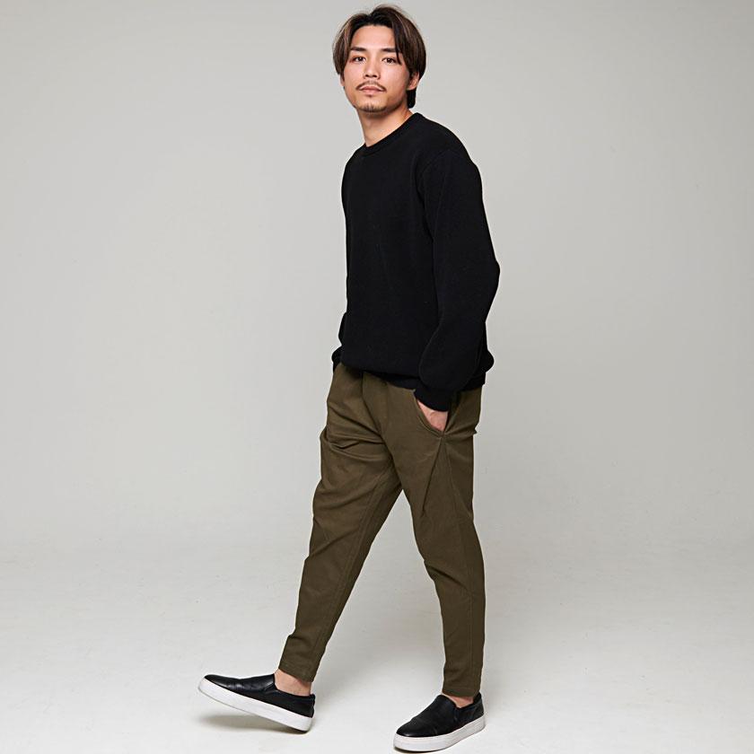CavariA（キャバリア） テーパードパンツ メンズ 太め ワイド チノパン