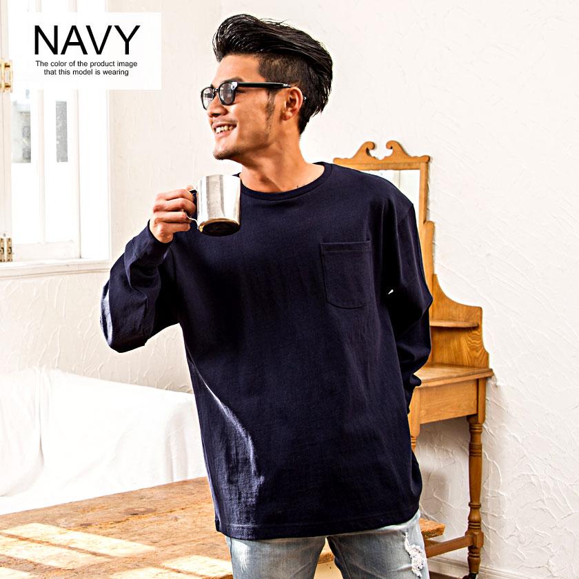 CavariA（キャバリア） Tシャツ メンズ 長袖 綿 厚手 無地 アメカジ 白
