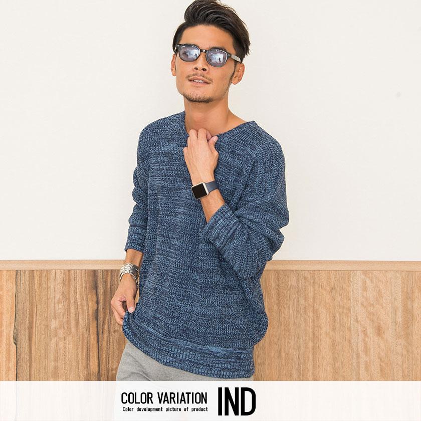 Quot ニット メンズ セーター おしゃれ クルーネック ラーベン編み ビッグシルエット ゆったり ピンク ベージュ 秋 冬 春ニット Cavaria Rakuten