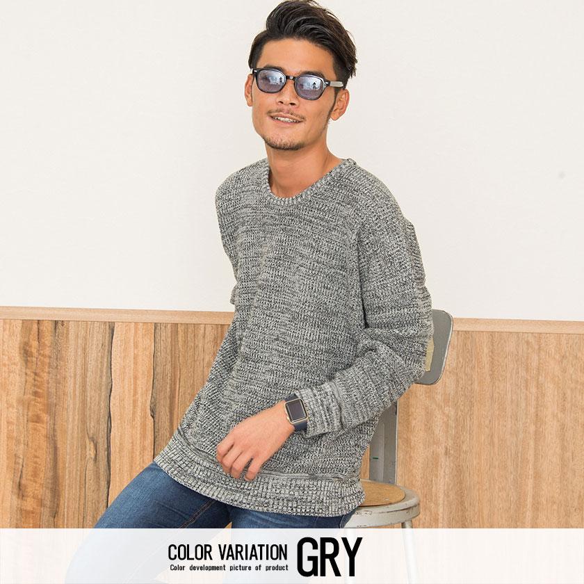 Quot ニット メンズ セーター おしゃれ クルーネック ラーベン編み ビッグシルエット ゆったり ピンク ベージュ 秋 冬 春ニット Cavaria Rakuten