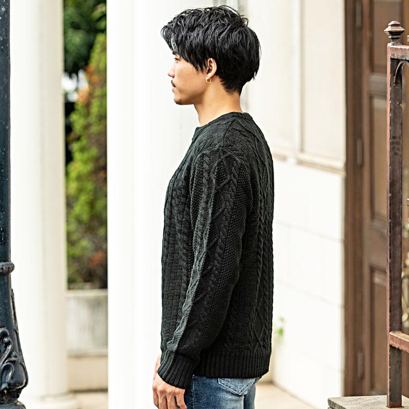 ニット メンズ セーター キーネック ケーブル編み 長袖ニット 白 黒 グレー ユニセックス M L Xl 秋 冬 Cavaria Cajp 08 シルバーバレット 通販 Yahoo ショッピング