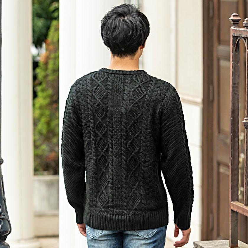 ニット メンズ セーター キーネック ケーブル編み 長袖ニット 白 黒 グレー ユニセックス M L Xl 秋 冬 Cavaria Cajp 08 シルバーバレット 通販 Yahoo ショッピング