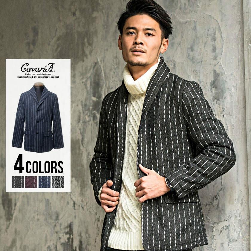 テーラードジャケット メンズ イタリアンカラー Cavaria キャバリア ストライプ柄イタリアンカラージャケット 全4色 きれいめ 大人 秋 冬 M L アウター Cak18 32 シルバーバレット 通販 Yahoo ショッピング