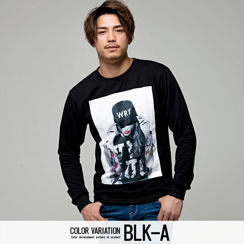 最高の品質 トレーナー メンズ 裏毛 Cavaria キャバリア ガールズフォト貼付けクルーネックトレーナー 全8色 スウェット ブラック ホワイト 黒 白 M L春 トレーナー Size 44 M Lesuna Co Th