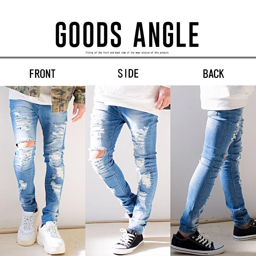 デニムパンツ メンズ スキニー Cavaria キャバリア ハードダメージブリーチ加工デニムパンツ 全2色 細身 タイト クラッシュ ストレッチ春 Cak19 01 シルバーバレット 通販 Yahoo ショッピング