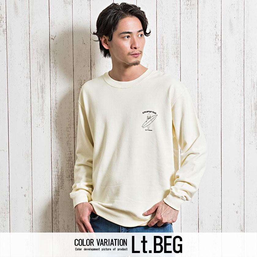 トレーナー メンズ Cavaria キャバリア サーフガールプリントクルーネック長袖トレーナー 全4色 裏毛 スウェット カジュアル M L ベージュ 黒 春 21 Cak 07 シルバーバレット 通販 Yahoo ショッピング