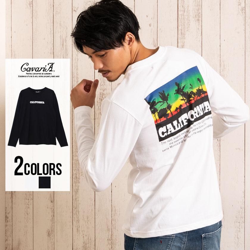 長袖tシャツ メンズ ロンt Cavaria キャバリア カリフォルニアグラフィックプリントクルーネック長袖tシャツ 全2色 プリントt サーフ M L 秋 冬 21 Cak 25 シルバーバレット 通販 Yahoo ショッピング