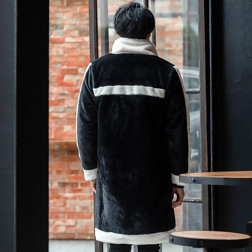 ファーコート メンズ ロングコート Cavaria キャバリア 配色ライン切り替えロングファーコート 全1色 アウター もこもこ 黒 白 ユニセックス 秋 冬 21 Cak 34 シルバーバレット 通販 Yahoo ショッピング