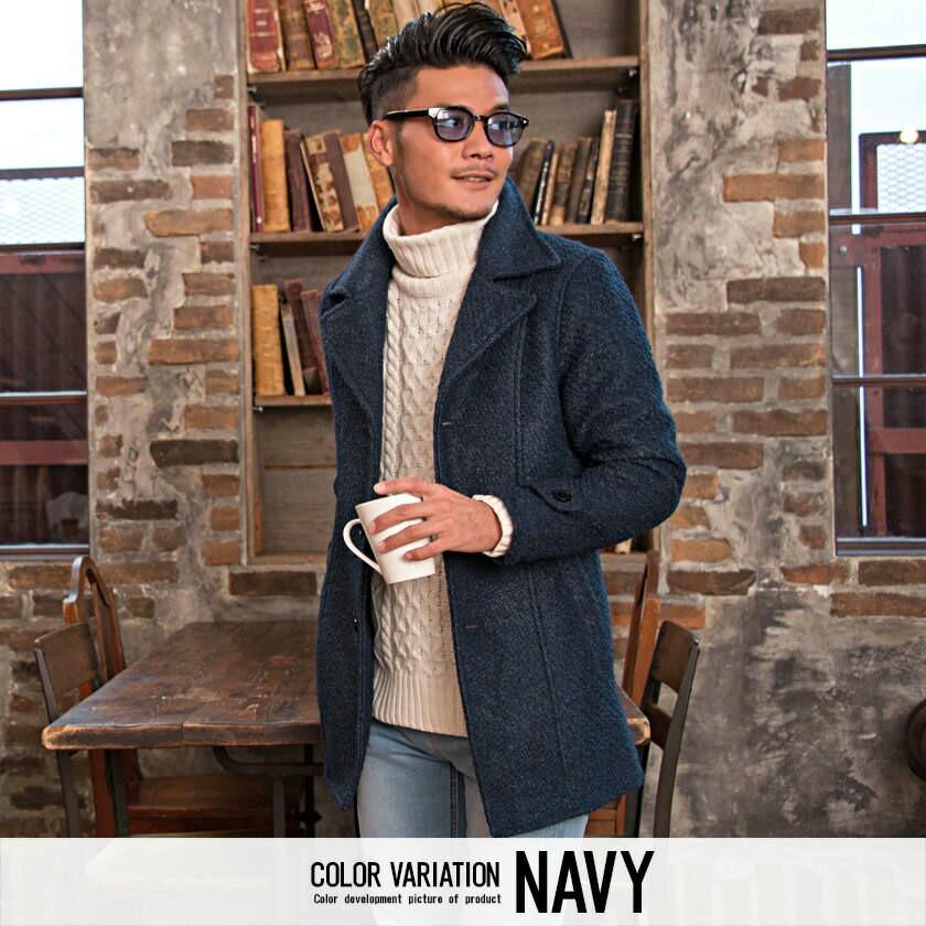 コート メンズ 細身 無地 シンプル スリム 防寒 ビジネス きれいめ おしゃれ Pコート ハーフコート シングルコート ミドル丈 カジュアル Cavaria 秋 冬 Cang15 17 シルバーバレット 通販 Yahoo ショッピング