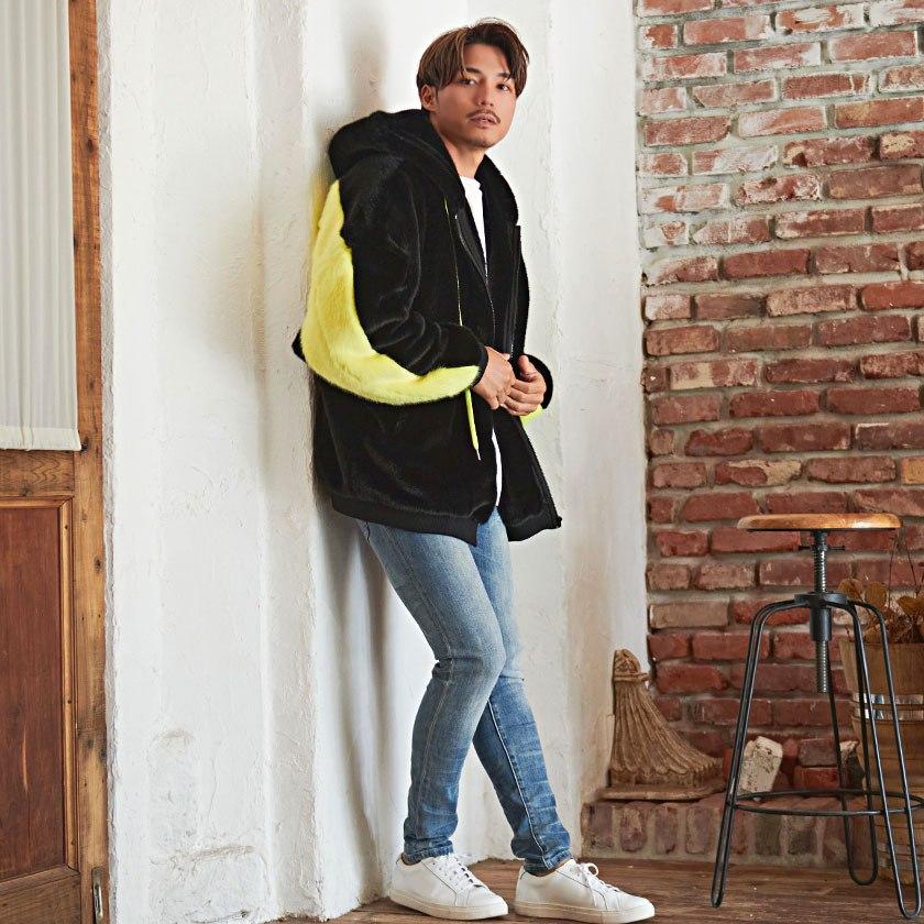 美品　カネコイサオ　黒　パーカー　ジャケット　ブルゾン　フリル　綿 激レア カミヤ G13BL024 BORO Duck Blouson ボロダックブルゾン ブラック