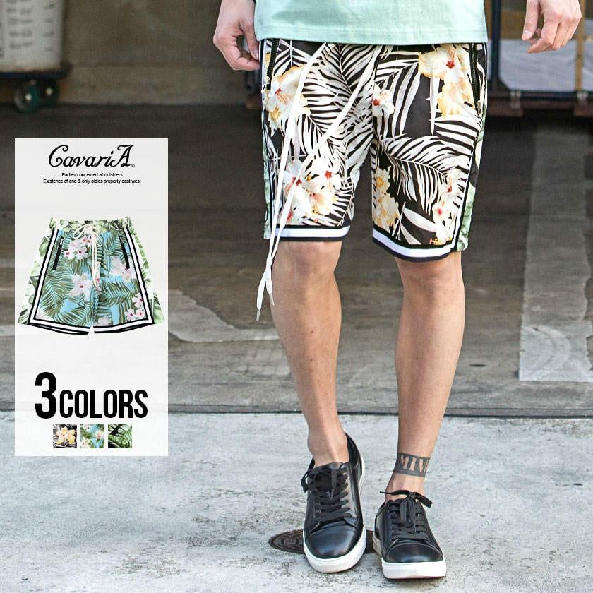 ハーフパンツ メンズ 膝上 Cavaria キャバリア 総柄ジップポケット付きショートパンツ 全3色 ショーツ ボタニカル リーフ 花柄 黒 M L 夏 春 Cang 10 シルバーバレット 通販 Yahoo ショッピング