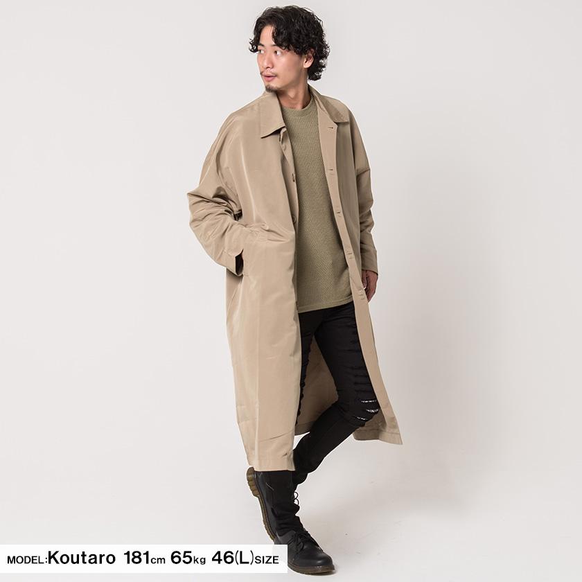 トレンチコート メンズ Cavaria キャバリア オーバーサイズトレンチコート 全3色 ビッグシルエット アウター コート M L ベージュ カーキ 黒 秋 冬 21 Care 51 シルバーバレット 通販 Yahoo ショッピング