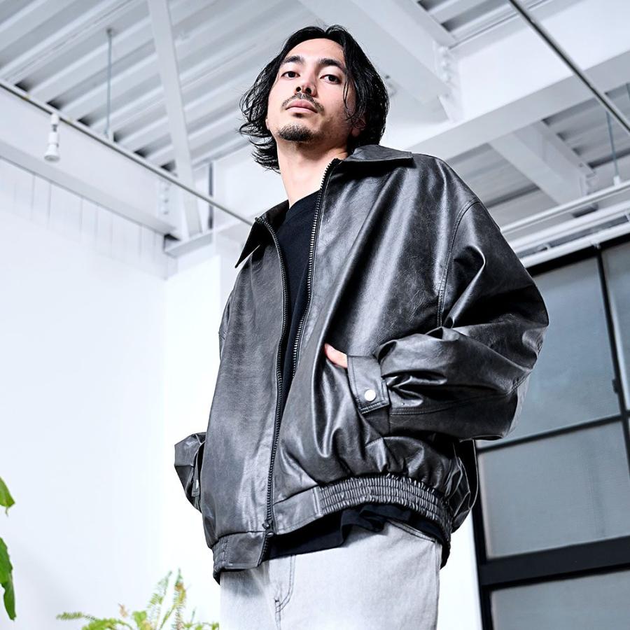 CavariA レザーブルゾン メンズ ブランド アウター 革ジャン