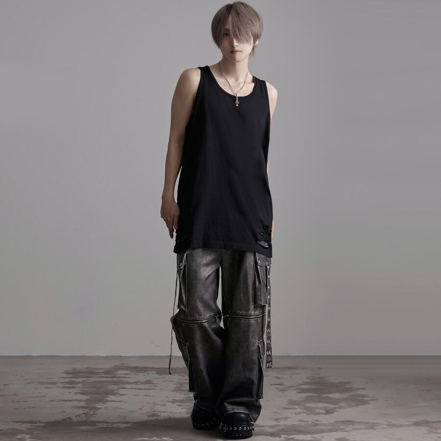 CavariA（キャバリア） タンクトップ メンズ 綿 ロング丈 ノースリーブ