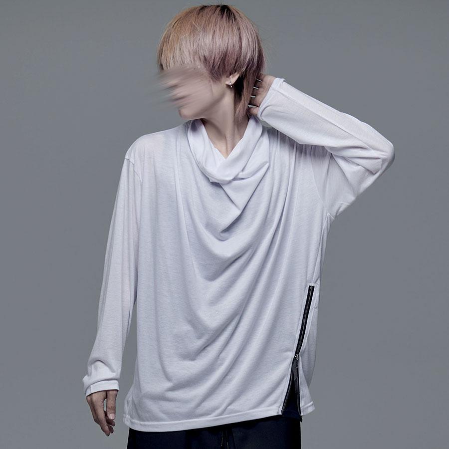 CavariA ロンt メンズ 長袖 Tシャツ 無地 ロング ドレープ