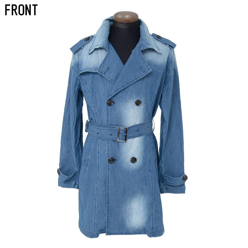 トレンチコート メンズ デニム Cavaria キャバリア ストレッチデニムトレンチコート 全2色 コート アウター 襟ワイヤー 上品 伸縮性 冬 秋 Cast19 97 シルバーバレット 通販 Yahoo ショッピング