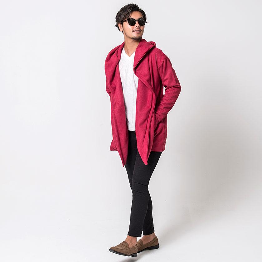 CavariA（キャバリア） カーディガン メンズ フェイクスウェードフード