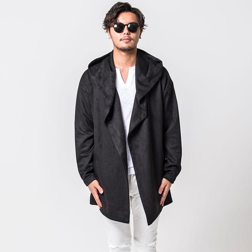 CavariA（キャバリア） カーディガン メンズ フェイクスウェードフード