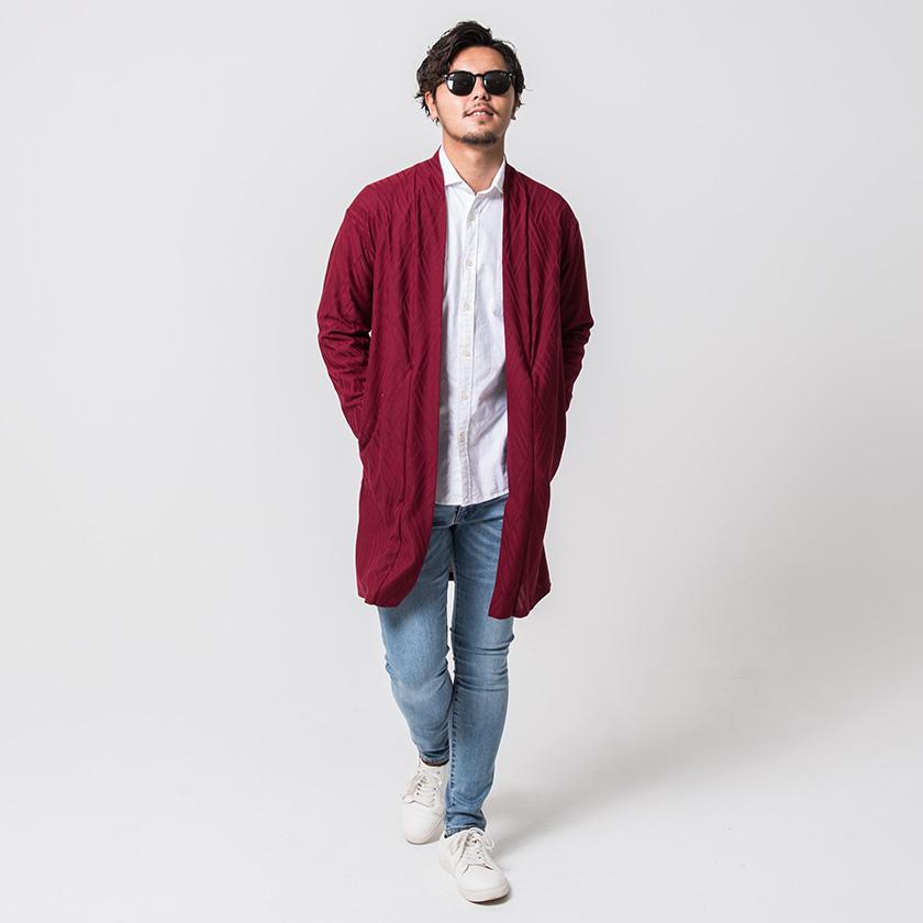 カーディガン メンズ ロングカーデ Cavaria キャバリア リンクスジャガード編みジグザグ柄ショールガウン 全4色 ベージュ 白 黒 カジュアル 秋 冬 21 Cast 105 シルバーバレット 通販 Yahoo ショッピング