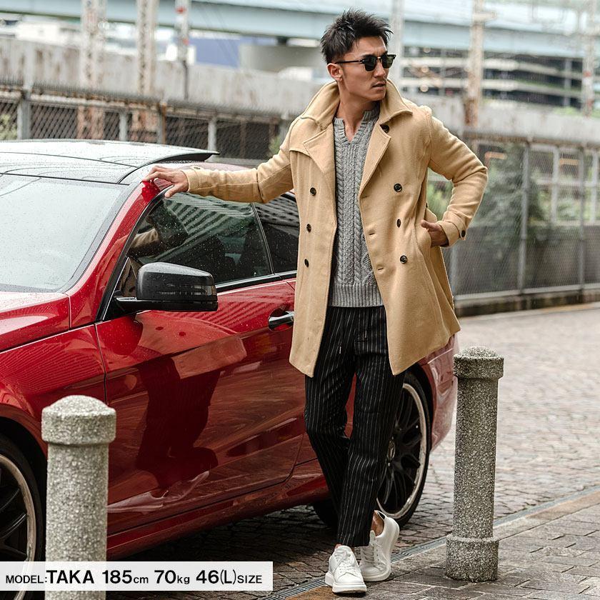 トレンチコート メンズ ヘリンボーン アウター カジュアル ロングコート きれいめ M L Xl 黒 ベージュ 秋 冬 21 代 30代 40代 50代 Cavaria Cast 138 シルバーバレット 通販 Yahoo ショッピング