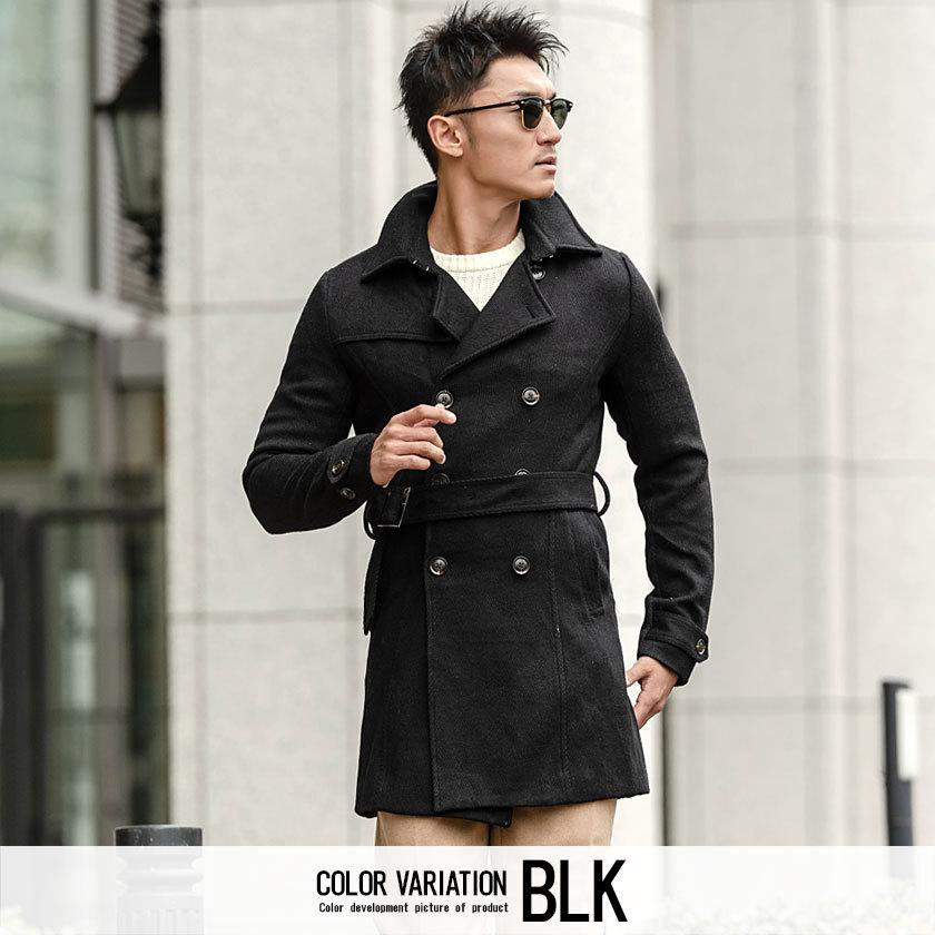 トレンチコート メンズ ヘリンボーン アウター カジュアル ロングコート きれいめ M L Xl 黒 ベージュ 秋 冬 21 代 30代 40代 50代 Cavaria Cast 138 シルバーバレット 通販 Yahoo ショッピング