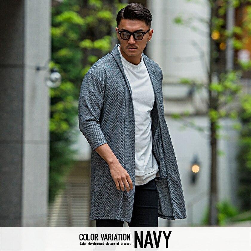 カーディガン メンズ カーデ ガウン ライトアウター 無地 ショール 7分袖 きれいめ カジュアル 白 黒 M L Cavaria 春 Cast21 28 シルバーバレット 通販 Yahoo ショッピング