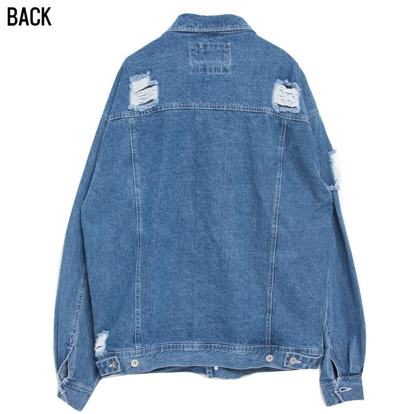 デニムジャケット メンズ Gジャン ビッグシルエット ダメージ加工 大きめ カジュアル 春アウター 21 Cavaria Catn18 29 シルバーバレット 通販 Yahoo ショッピング