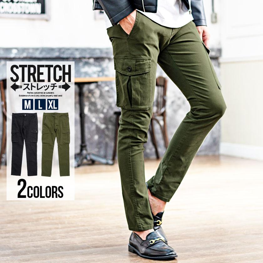 97 以上節約 冬 秋 Cavaria Xl L Quot ストレッチ 春 メンズ 黒 カーゴパンツ タイト スリム カーキ スキニーパンツ M ボトムス パンツ