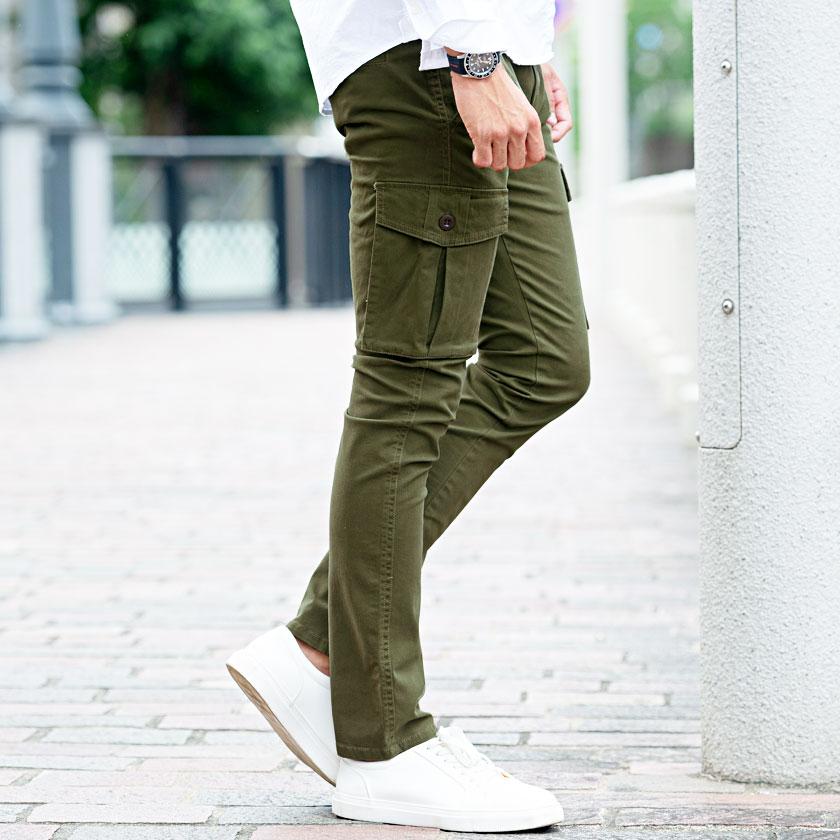 カーゴパンツ スキニーパンツ メンズ スリム タイト ストレッチ カーキ 黒 M L Xl Cavaria 秋 冬 春 21 Catn 37 シルバーバレット 通販 Yahoo ショッピング