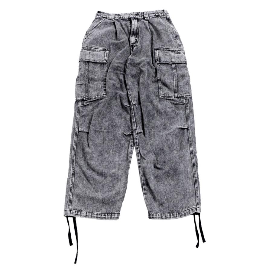CavariA デニムパンツ メンズ ワイドパンツ 太め カーゴ