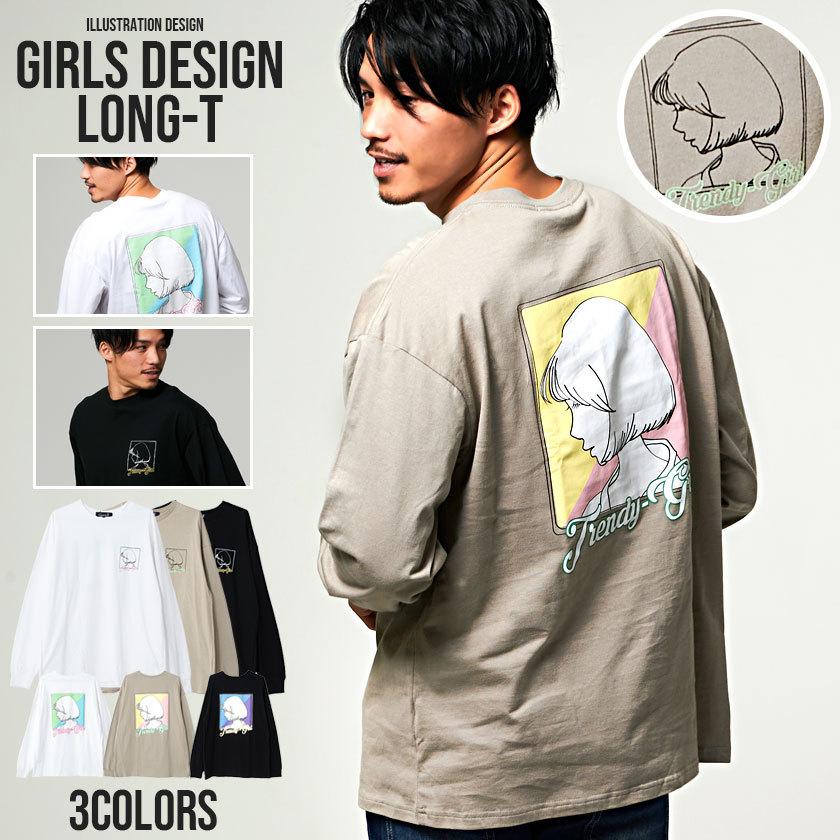 長袖tシャツ メンズ ロンt Cavaria キャバリア グラフィックイラストプリントクルーネック長袖tシャツ 全3色 ユニセックス ベージュ 白 黒 秋 冬 Cawi 95 シルバーバレット 通販 Yahoo ショッピング