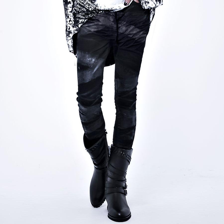 肌触りがいい 【CIVARIZE】 バイカーストレッチ黒デニム ZIP