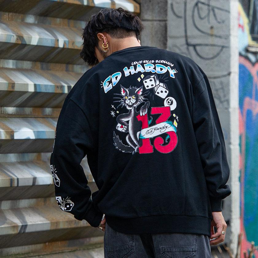 Ed Hardy（エド・ハーディー） トレーナー メンズ 裏毛 スウェット