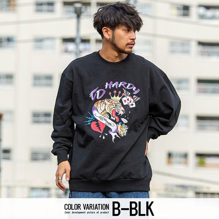 Ed Hardy トレーナー メンズ 裏毛 スウェット スカル タイガー 