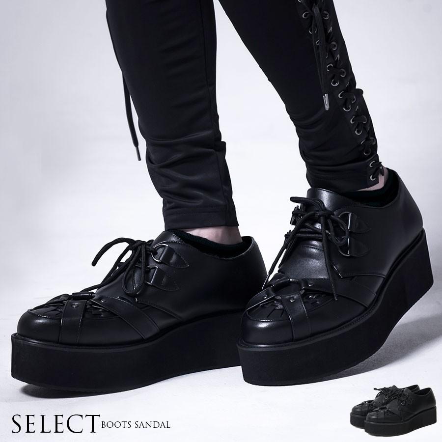 ラバーソールシューズ メンズ Sb Select シルバーバレットセレクト ハーネス付きラバーソールシューズ 全1色 厚底 ハーネス V系 Puレザー Ept666 1 シルバーバレット 通販 Yahoo ショッピング