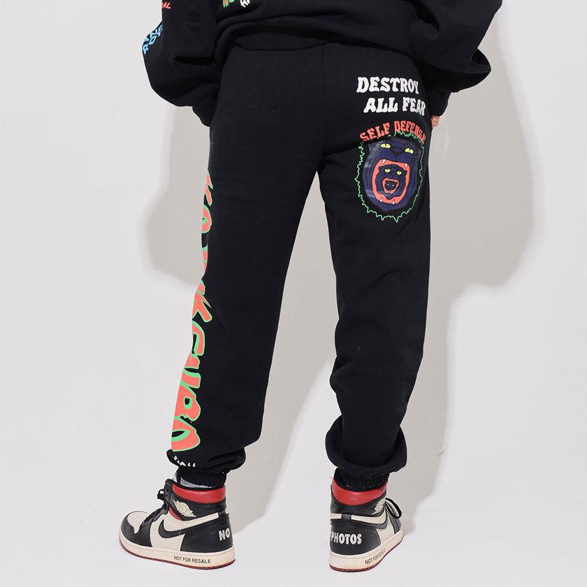 スウェットパンツ メンズ レディース 刺繍 プリント ゆったり ルーズ