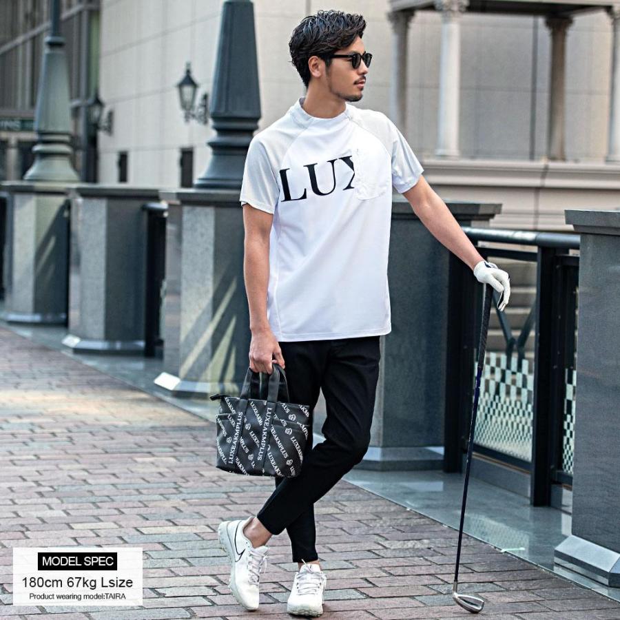 LUXE163AKMBB ナイロンプリオーバー　Tシャツ　ゴルフ　AKM LUXE AKM PLUS - 総柄ロゴモックネック半袖Tシャツ | モックネック | T