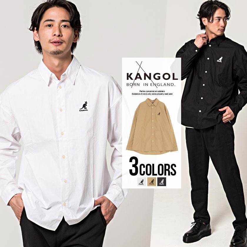 長袖シャツ メンズ Kangol カンゴール ロゴ刺繍入りレギュラーカラー長袖ビッグシャツ 全3色 ブラック ベージュ ストリート 黒 白 M L 春 夏 Lcc007 シルバーバレット 通販 Yahoo ショッピング
