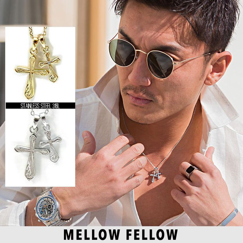 ネックレス メンズ クロス 十字架 24k 24金 サージカルステンレス シルバー ゴールド アクセ ユニセックス Mellow Fellow メローフェロー Mf001 シルバーバレット 通販 Yahoo ショッピング