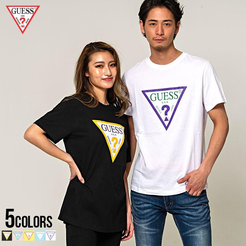 GUESS 半袖Tシャツ メンズ ゲス カラートライアングルロゴクルー GUESS 半袖Tシャツ メンズ ゲス カラートライアングルロゴクルー