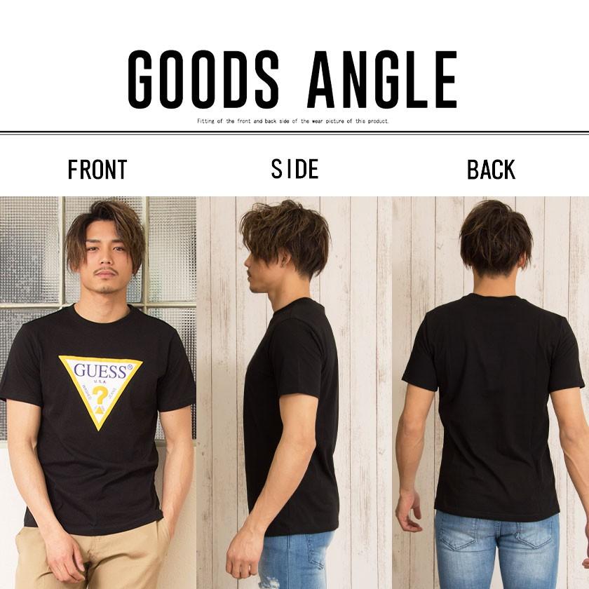 GUESS 半袖Tシャツ メンズ ゲス カラートライアングルロゴクルー