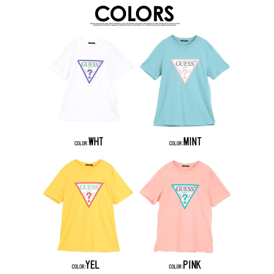 GUESS 半袖Tシャツ メンズ ゲス カラートライアングルロゴクルー