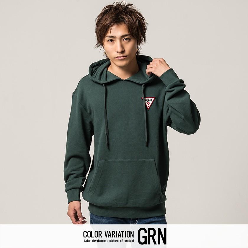 GUESS パーカー メンズ ゲス デザインロゴ刺繍長袖プルオーバー GUESS パーカー メンズ ゲス デザインロゴ刺繍長袖プルオーバー